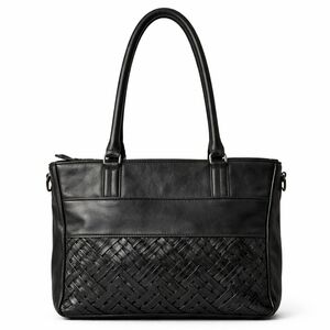 Day & Mood Black Genuine Leather Woven Shoulder Bag